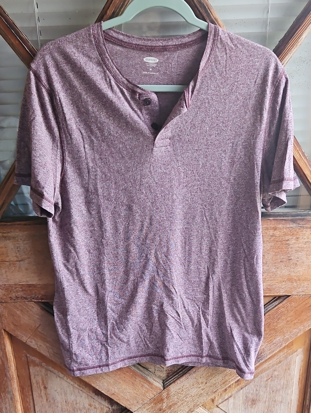 Old Navy Heather Mauve Short Sleeve Henley